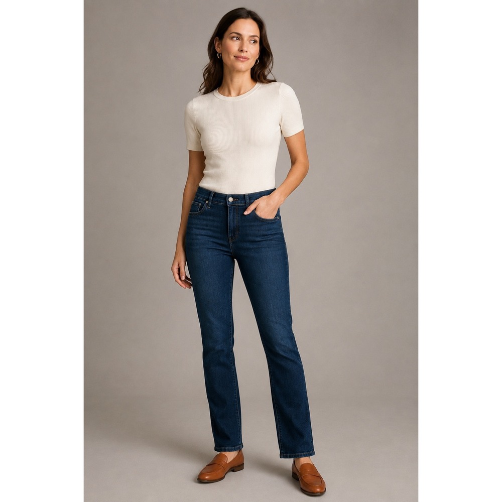 AYR The Stir Jeans 30S Dark Wash Straight Leg Minimalist Old Money Made in LA